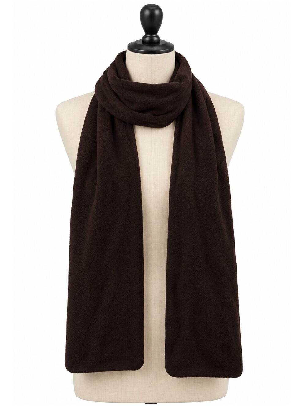 Unbranded Dark Brown Fleece Scarf Soft Warm Solid Winter 54x8